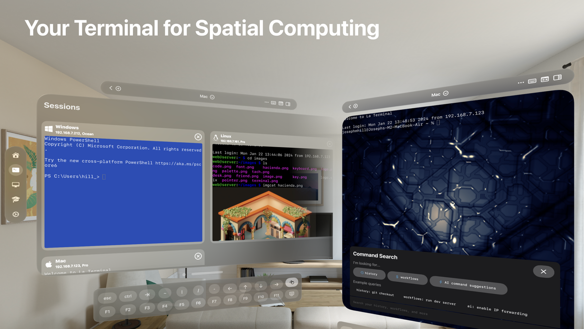 La terminal for vision pro